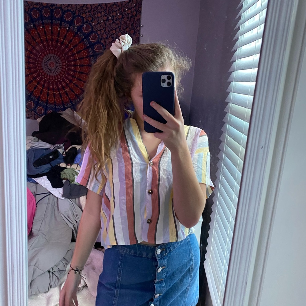 Cropped Hollister striped shirt